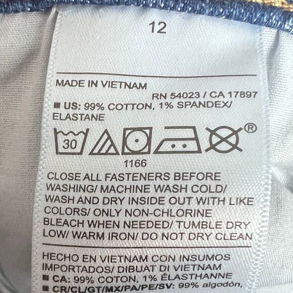 Old Navy Womens 12 Mid Rise Boyfriend Jeans Crop Capri Frayed Hem Light Wash - Picture 5 of 9